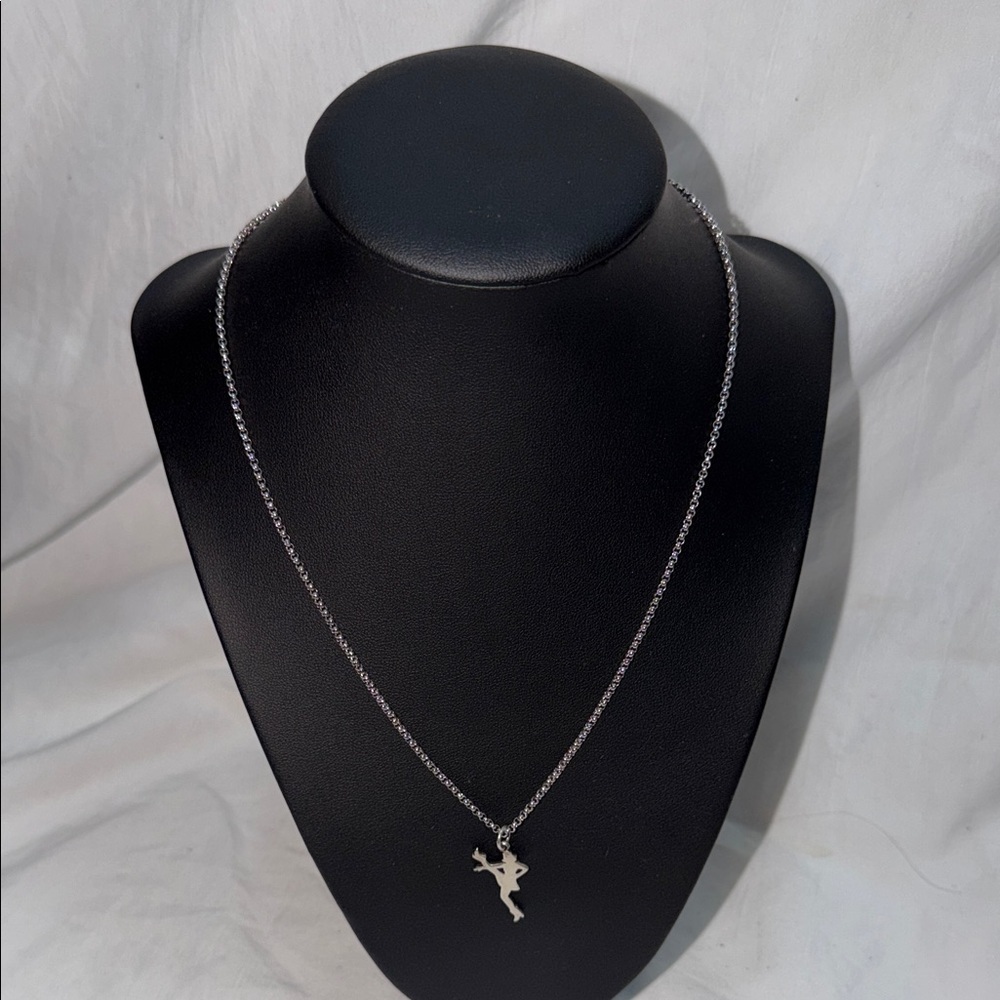 Retired James Avery Sterling Silver Dancer Charm Necklace Cable Chain